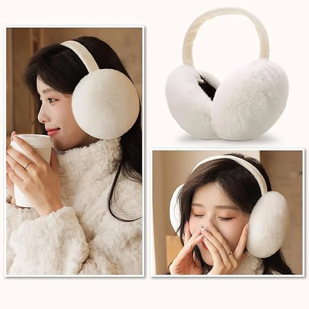 Paraorecchie Invernali da Donna Plush Pieghevoli per Calore delle Orecchie in Pelliccia Sintetica Calde per Il Freddo Peluche Earmuffs per Ragazze Donne