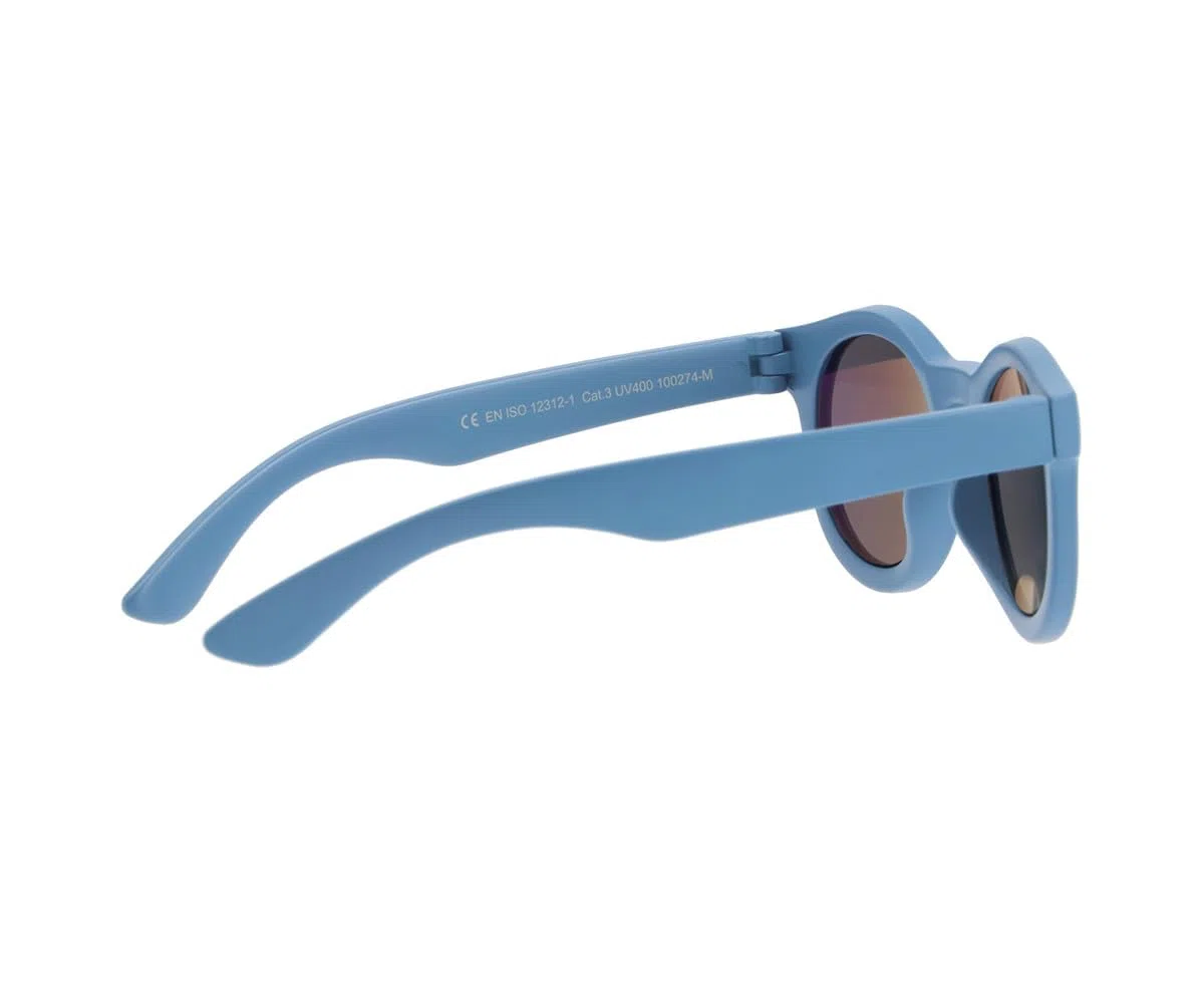 Occhiali da Sole per Bambini | Protezione UV400 Cat. 3, Anti-Riflesso Anti-Graffio – Montatura Ergonomica Policarbonato – Custodia, Cordino Silicone e Panno Pulizia | Azure 3 a 5 anni