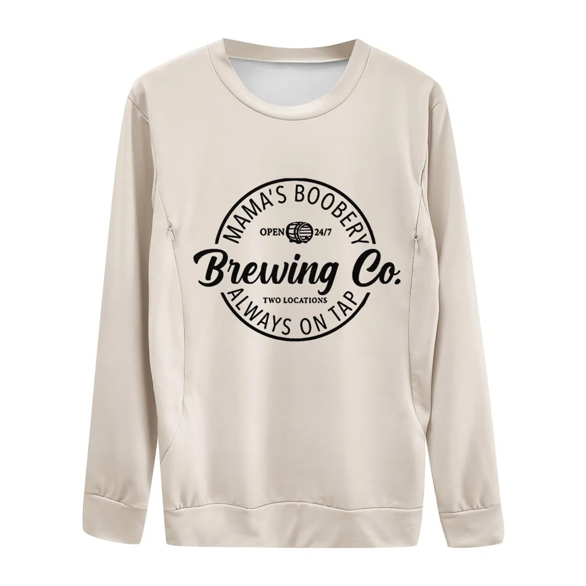 Felpa per Allattamento Premaman Causale da Donna Comoda Zip Pullover per Allattamento al Seno Top Maglione Boobery della Mamma Copri Infermieri
