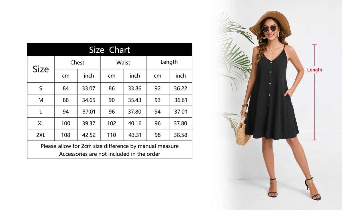 Enmain Abito Estivo da Donna Casual Floreale Cinturino per Spaghetti Senza Maniche Abiti Estivi Vestito Scollo a V con Tasche per Spiaggia Hawaii S-XXL