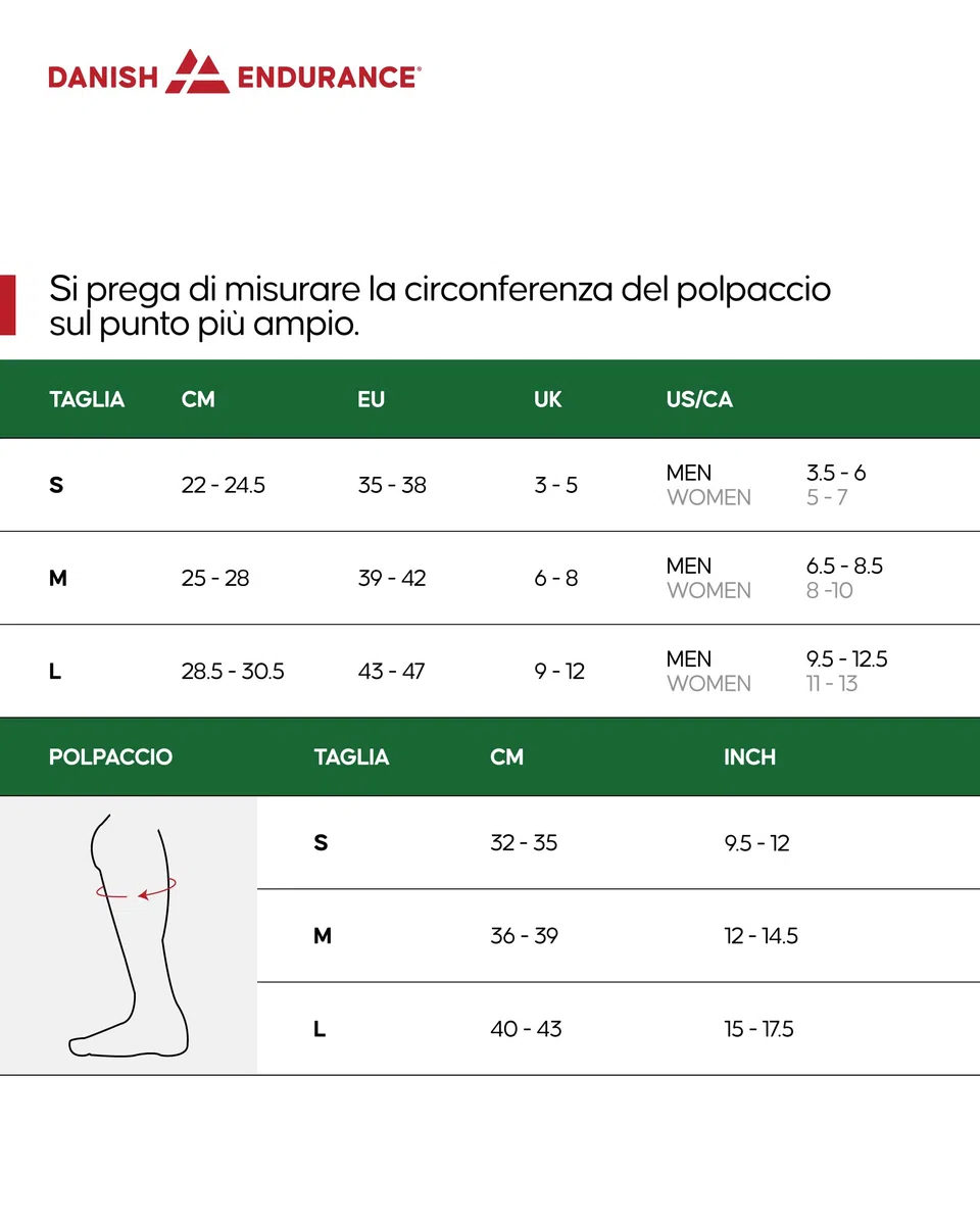 DANISH ENDURANCE Calze di Contenimento in Cotone Biologico 14-18 Mmhg, Lavoro, Sport, Recupero, Uomo e Donna, 3 Paia