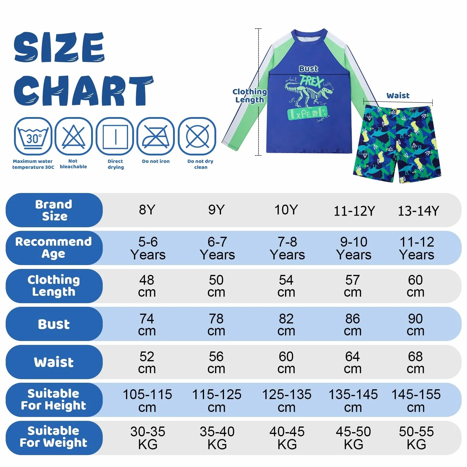 Costume Piscina Bambino Set Costumi da Bagno Mare Ragazzi Magliette Rash Guard Manica Lunga UV UPF50+ Protezione Asciugatura Rapida