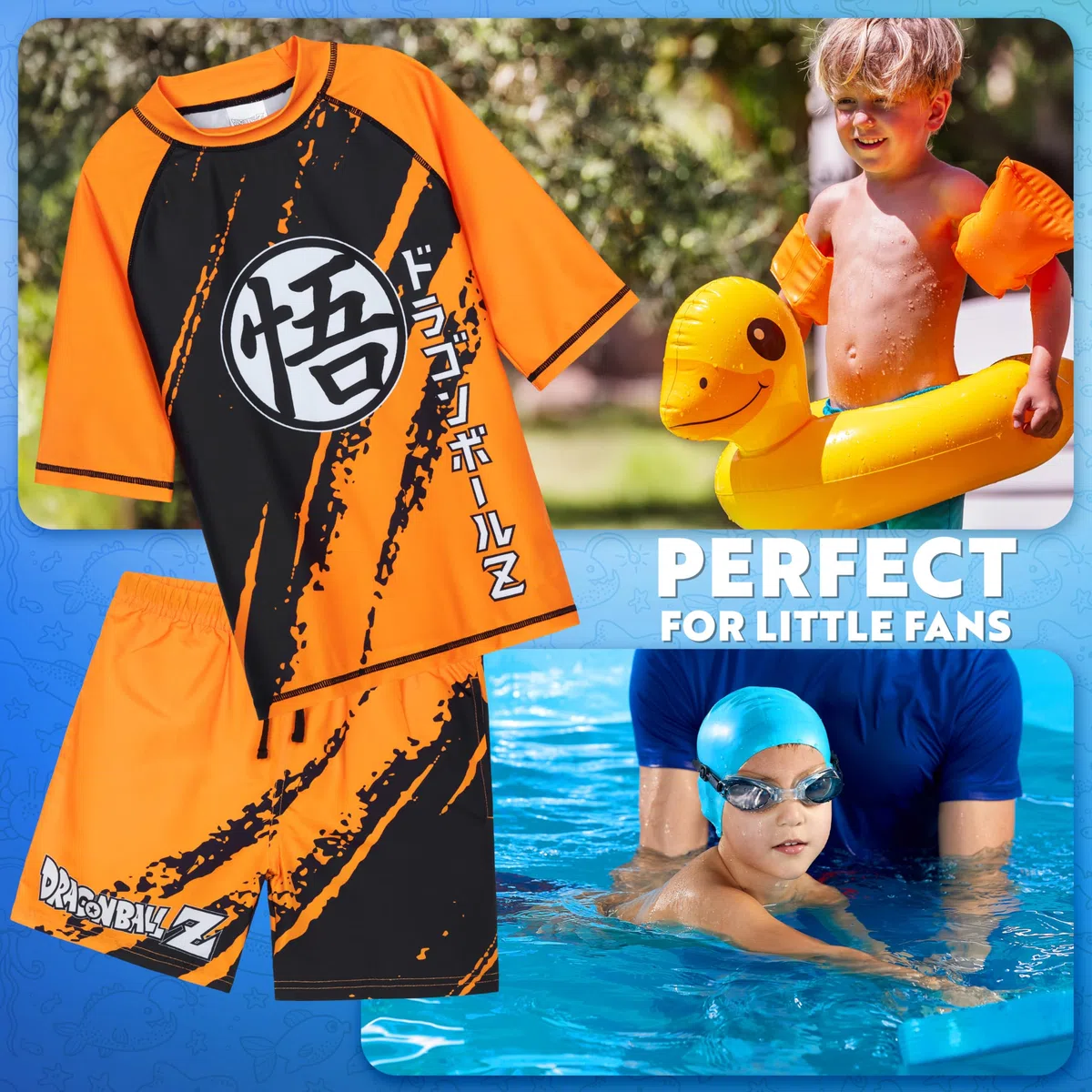 Get Trend Costume Piscina Bambino Adolescenti 2 Pz Costumi da Bagno e Rash Vest per Vacanza Spiaggia Mare Regalo Ragazzo