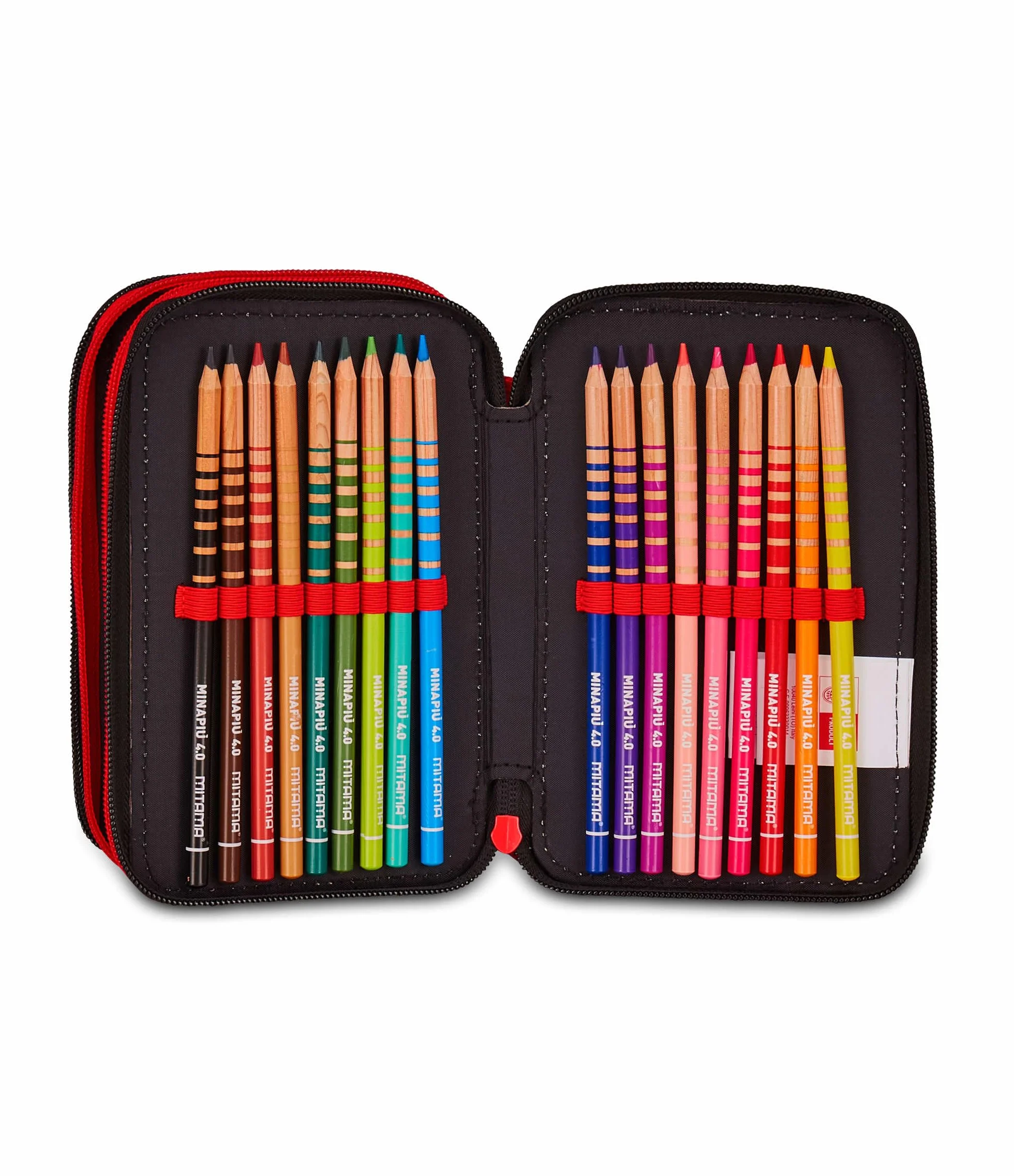 Seven Milan Astuccio Scuola 3 Zip, Nero, Portapenne Triplo Scomparto Completo Di Penne, Matite, Colori, Accessori Zaino, Scuola Elementare, Bambino Calcio