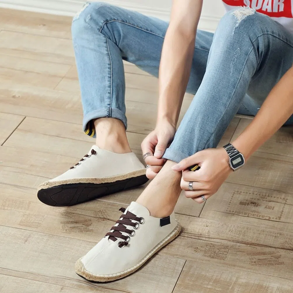 M&Catree Uomo Casuale Loafers Tinta Unita Espadrillas Basse Scarpe Slip On Flats