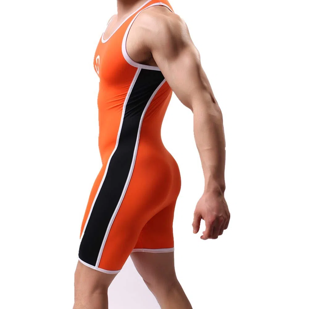 CSMARTE, Body da uomo con bretelle, da wrestling o come costume da bagno