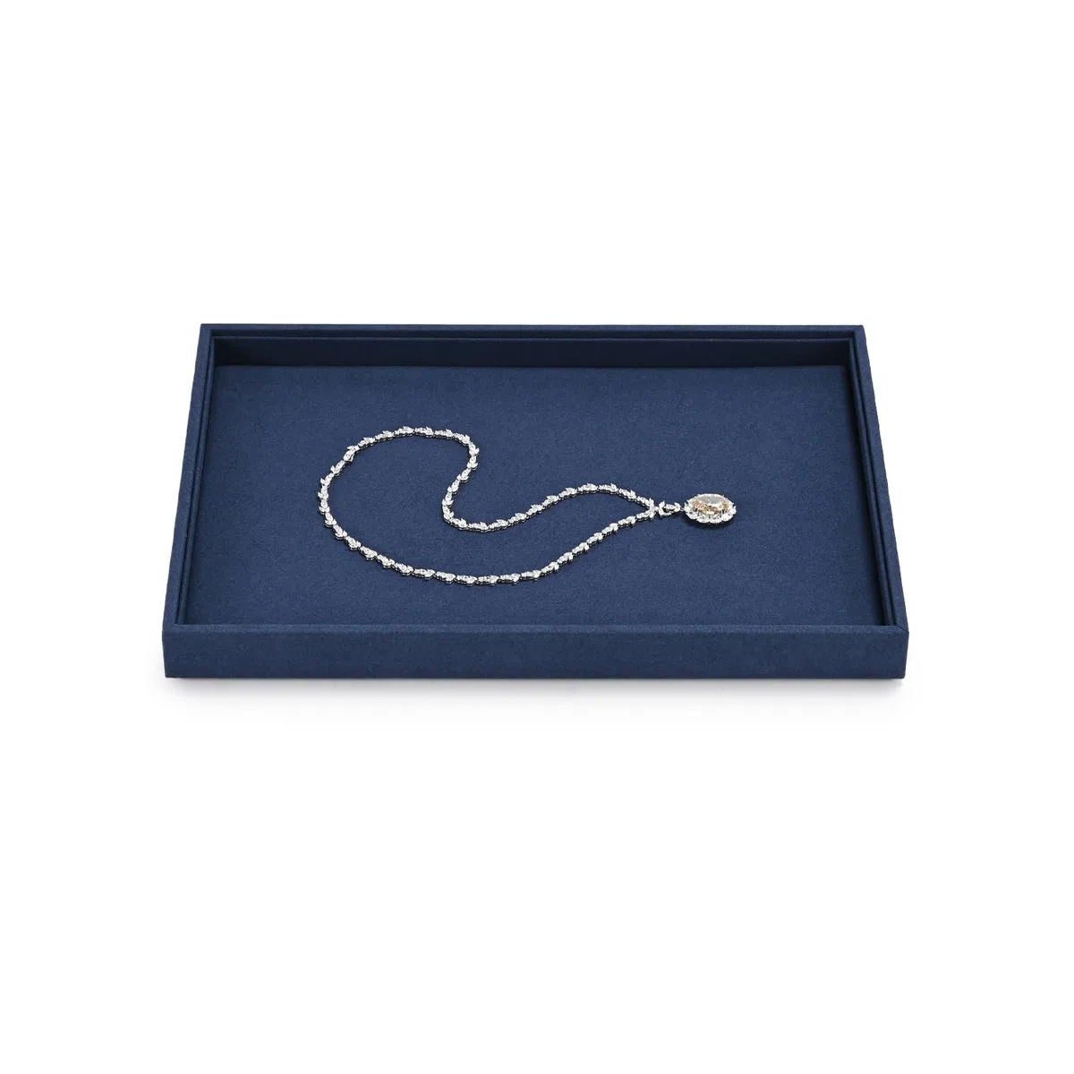 Oirlv Blu Microfibra Gioielli Vassoi Piatti Anello Collana Orologio Organizzatore Vassoi Display