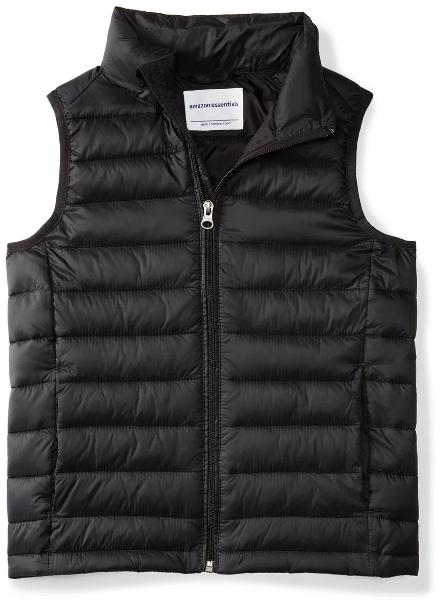 Amazon Essentials Bambini e Ragazzi Gilet Imbottito con Cappuccio, Leggero E Resistente all'Acqua