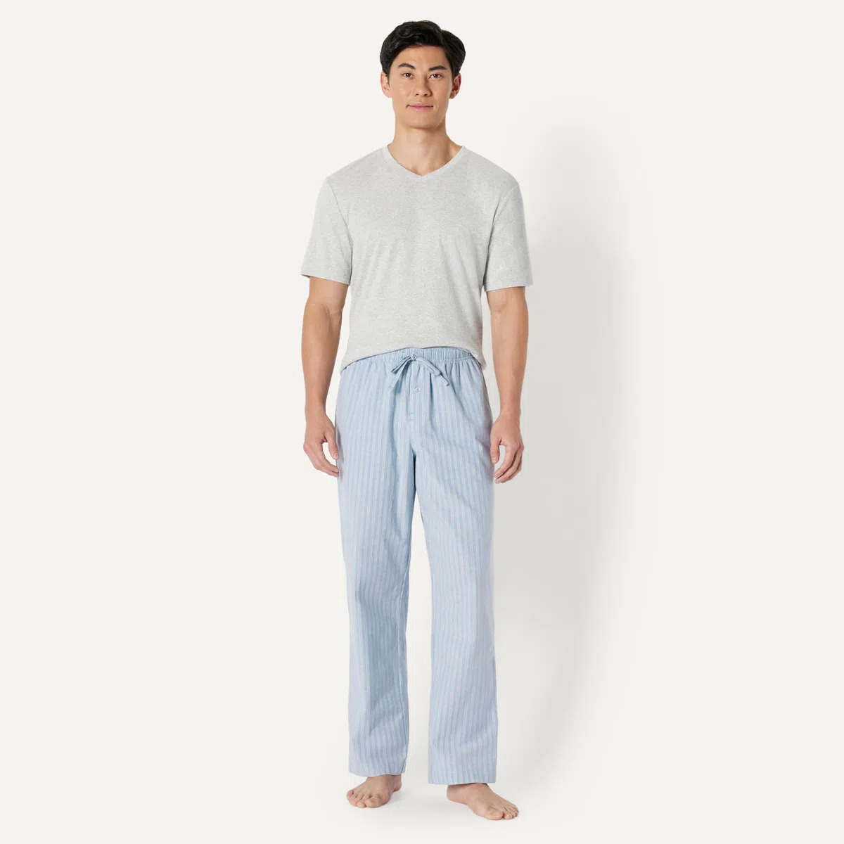 Amazon Essentials Pantaloni Pigiama Lunghi in Popeline di Cotone Elasticizzato Uomo, Confezione da 2