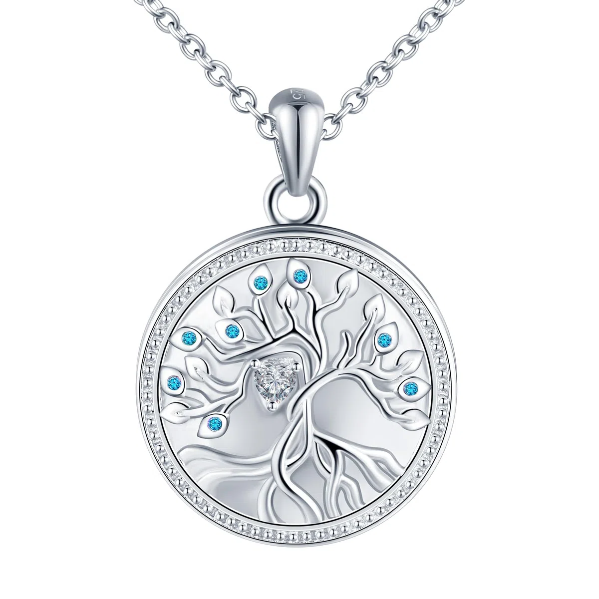 Collana Albero della Vita Foto Personalizzata Medaglione in Argento 925 per Donna, Pendente Rotondo Portafoto con Zirconi, Regalo Gioielli per Fidanzata Madre Figlia