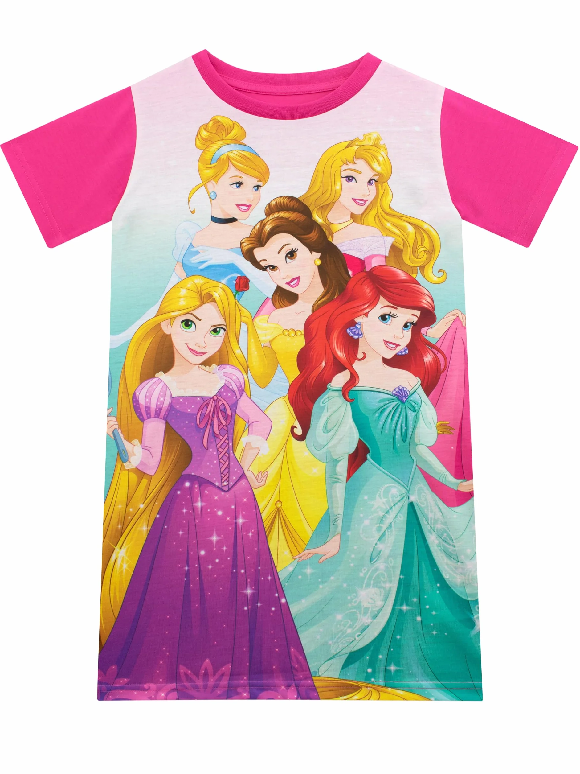Disney Principessa Camicia da Notte Bambina | Vestaglia da Notte Principesse | Pigiama Ariel Cinderella Rapunzel Aurora per Bambini