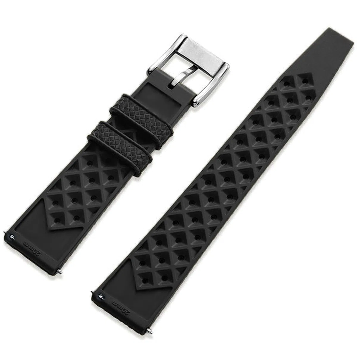 Cinturino Orologio Gomma Fluorurata 18mm 19mm 20mm 21mm 22mm Tropicale Stile Sgancio Rapido Cinturini in FKM Gomma Traspirante Cinturini Orologio per Uomo Donne Cinturini di Ricambio Diving