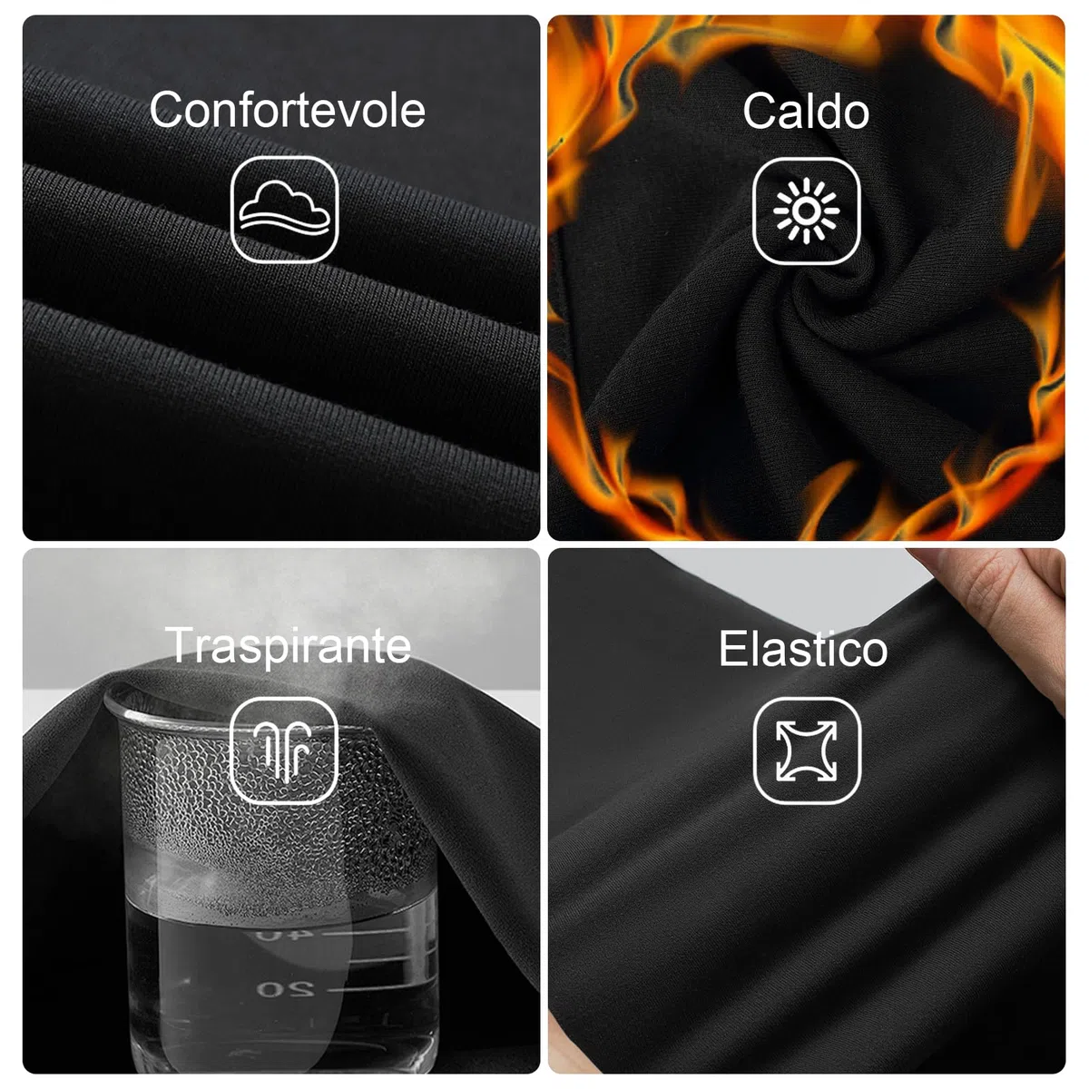 Channo Intimo Termico Donna Completo: Maglia a Maniche Lunghe e Pantaloni Comodi Morbidi Traspiranti con Fodera in Pile Ideali per l'inverno