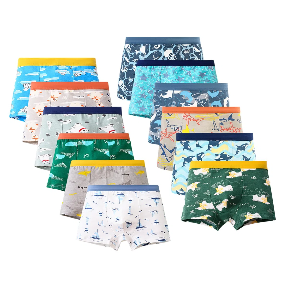 12 Pezzi Boxer per Bambino, Confezioni Biancheria Intima per Bambini, Mutandine per Bambini in Cotone, 4-6 Anni