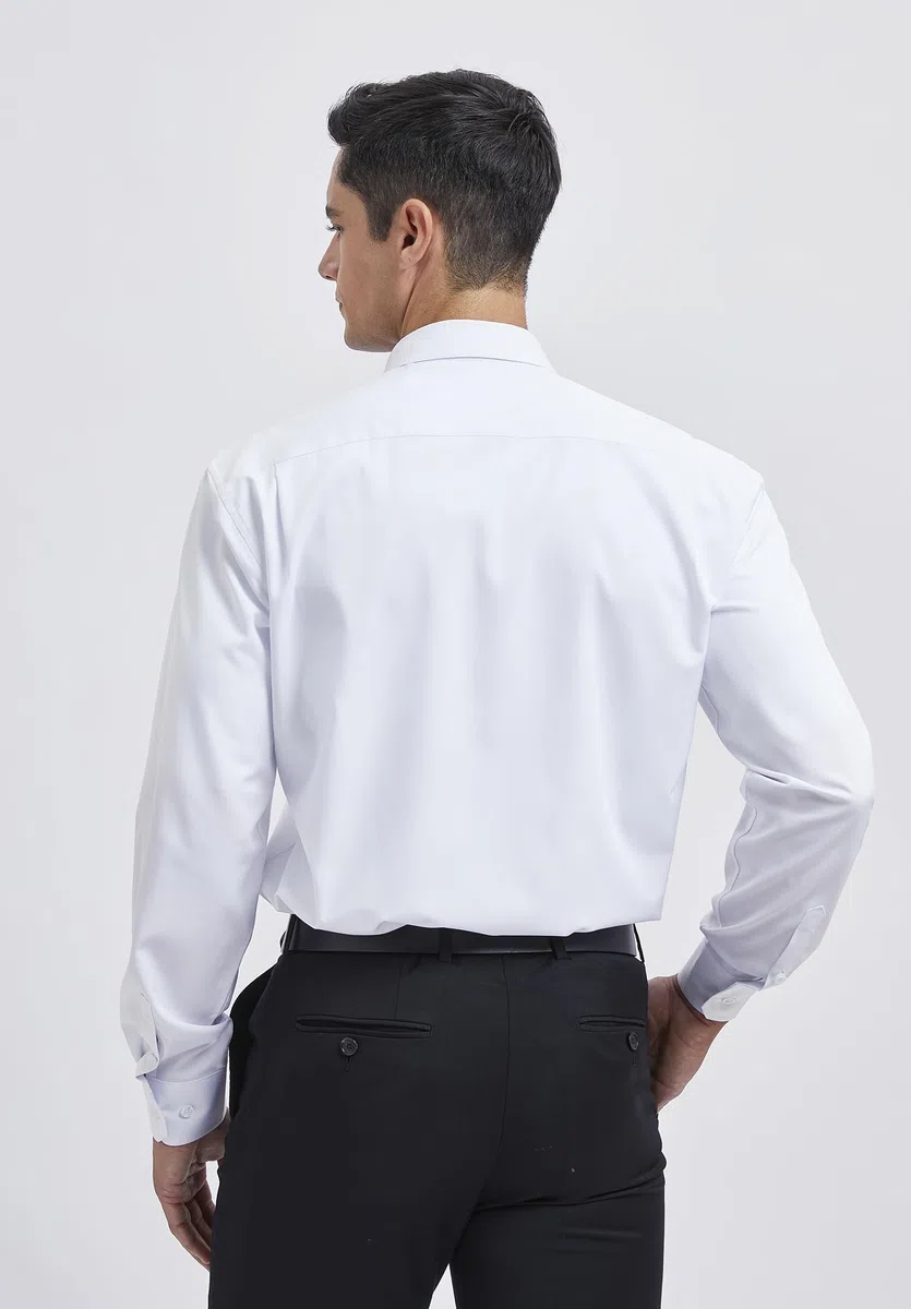 HISDERN Camicia da Uomo a Maniche Lunghe Camicia da Lavoro in Fibra di bambù Camicia Elegante Causale Non Stirata vestibilità Regolare con Tasca S-4XL