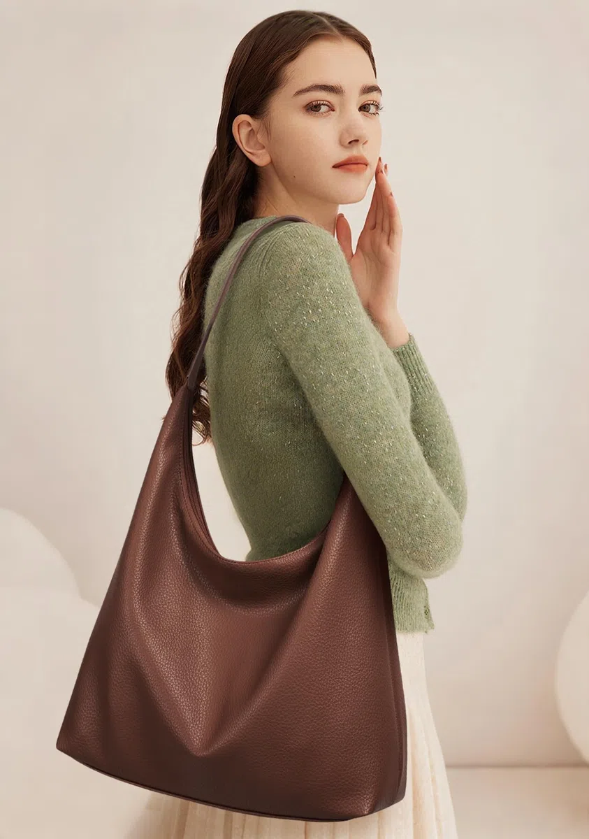 KALIDI Borsa tote casual in pelle vegana Hobo con cerniera Borsa da lavoro Weekender a spalla da donna borsa da viaggio