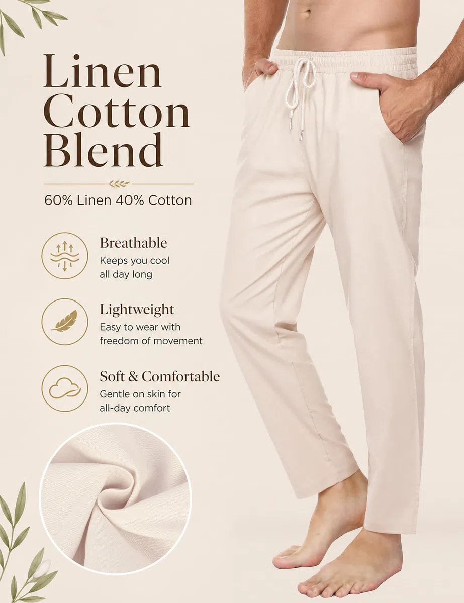 Sykooria Pantaloni Uomo Casual della Tuta con Coulisse a Gamba Dritta Sweatpants per Vacanze Jogging