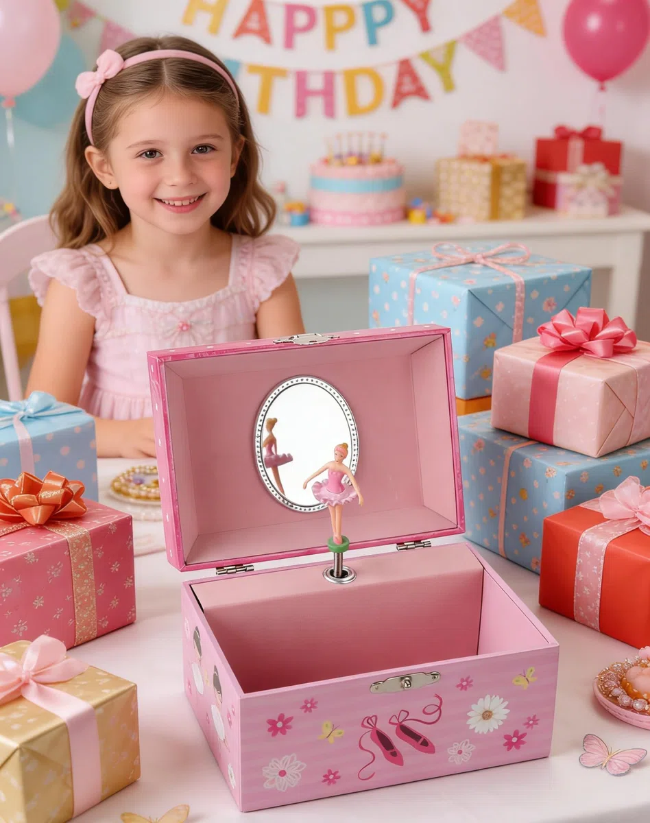 Carillon Portagioie Musicale Keepsake con Carillon Ballerina Girevole Custodia Gioiello per Ragazze