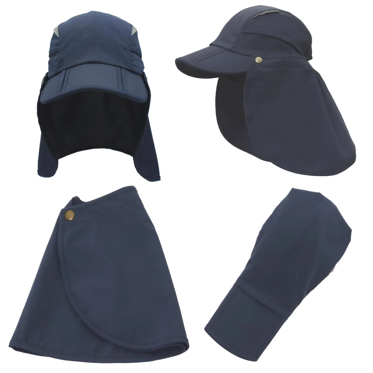 Cappello con protezione per il collo staccabile multiuso estivo cappello da sole protezione solare traspirante asciugatura rapida protezione UV