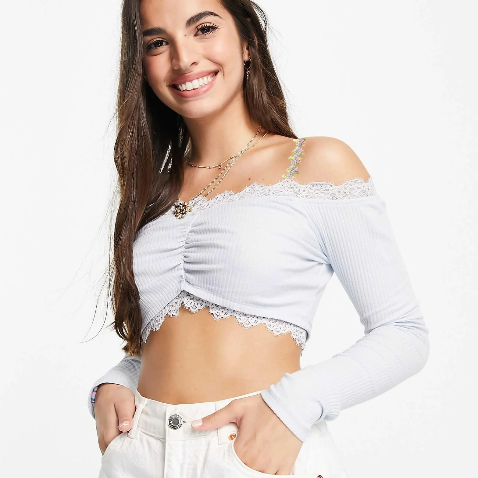 Naapesi 1 Paio di Spalline per Reggiseno Detacchabili a Pizzo Florale | Regolabili, Antiscivolo & Eleganti | Perfette per Vesti a Spalle Nude e Top Estivi