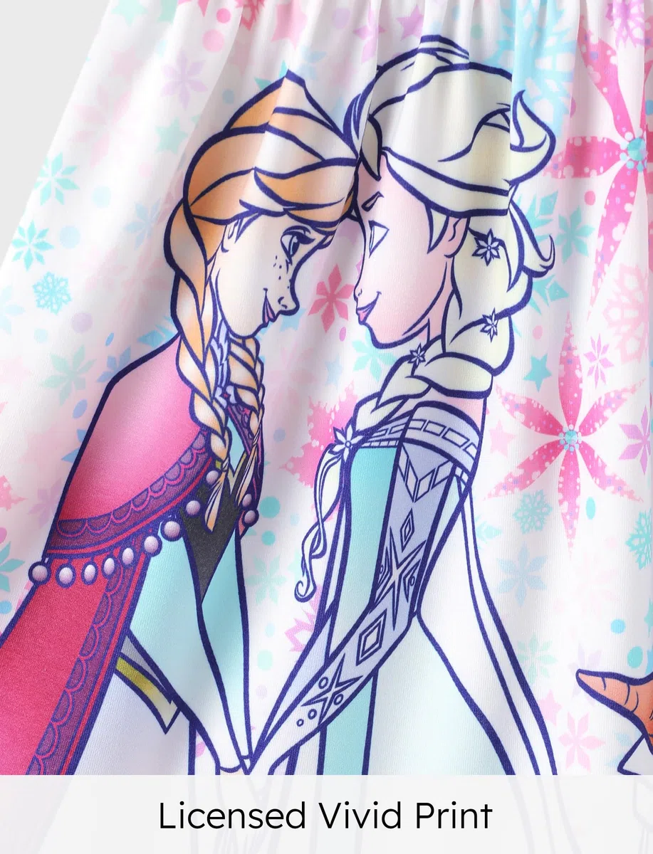 Disney Frozen Elsa - Vestito senza maniche per bambina, abito da principessa dolce e alla moda con volant blu