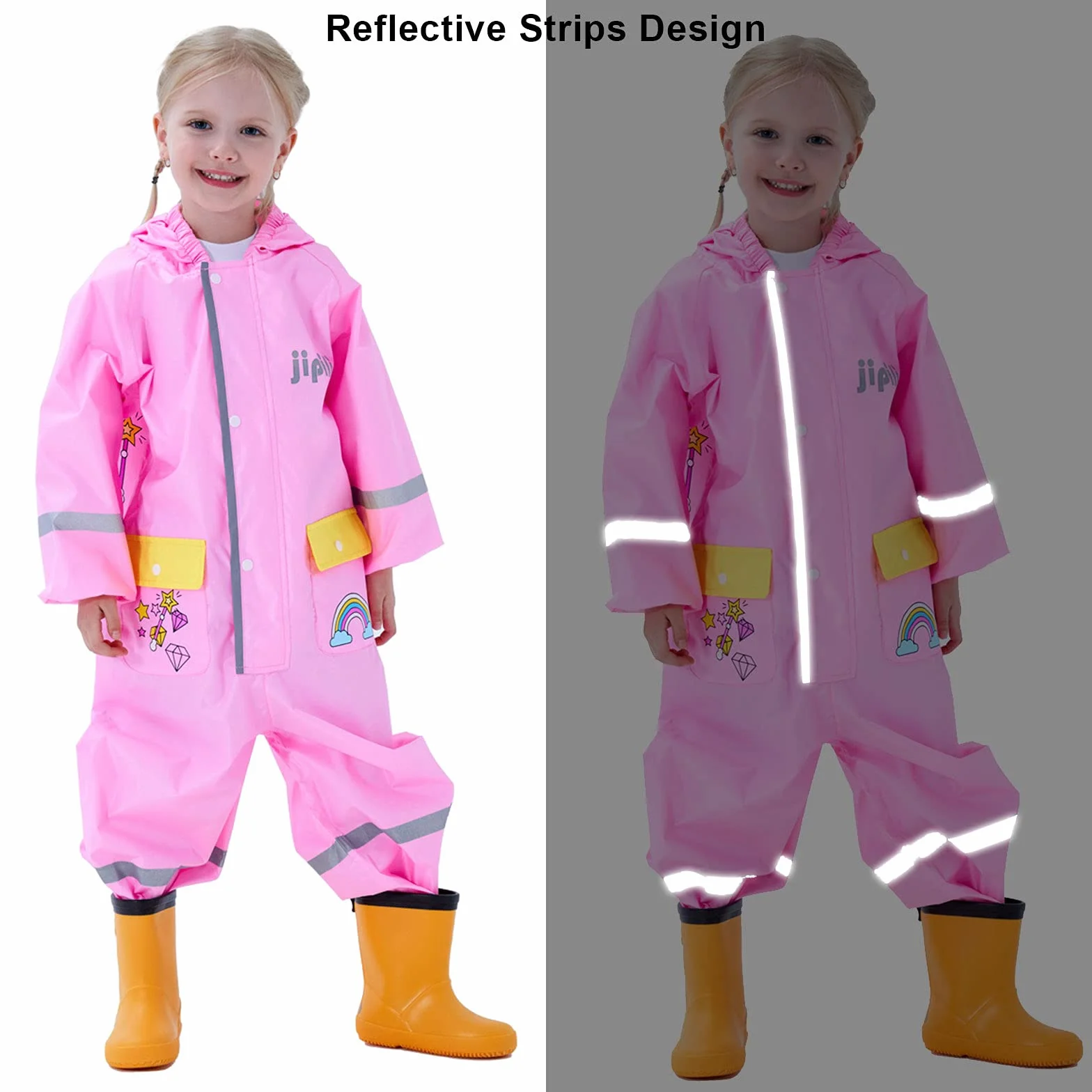 Bambini Impermeabile Ragazzo Tuta da Pioggia Antipioggia con Cappuccio Bambino Bambina Giacca Impermeabili Tute Portatile Sportivo Jogging Unisex Bimba Ragazza Ragazze 1 2 3 4 5 9 7 8 Anni