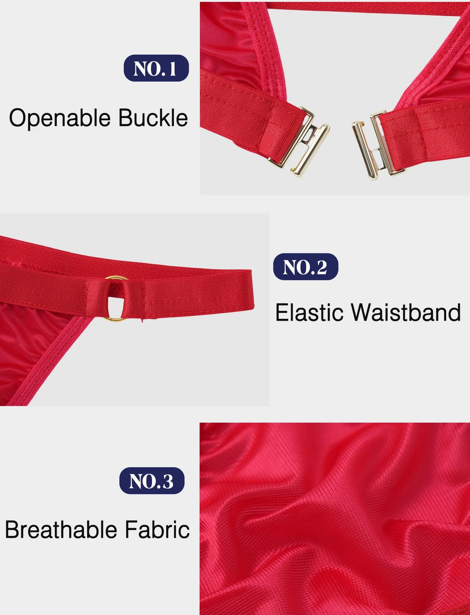 AIEOE Set reggiseno e slip da uomo Crossdresser sexy Lingerie Set trasparente Sissy Abbigliamento con anello