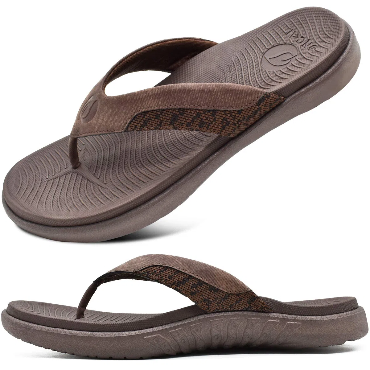 ONCAI Infradito Sandali Infradito in Pelle da Uomo Arch Support Scivoli Sportivi Pantofole con Suola in Schiuma Yoga