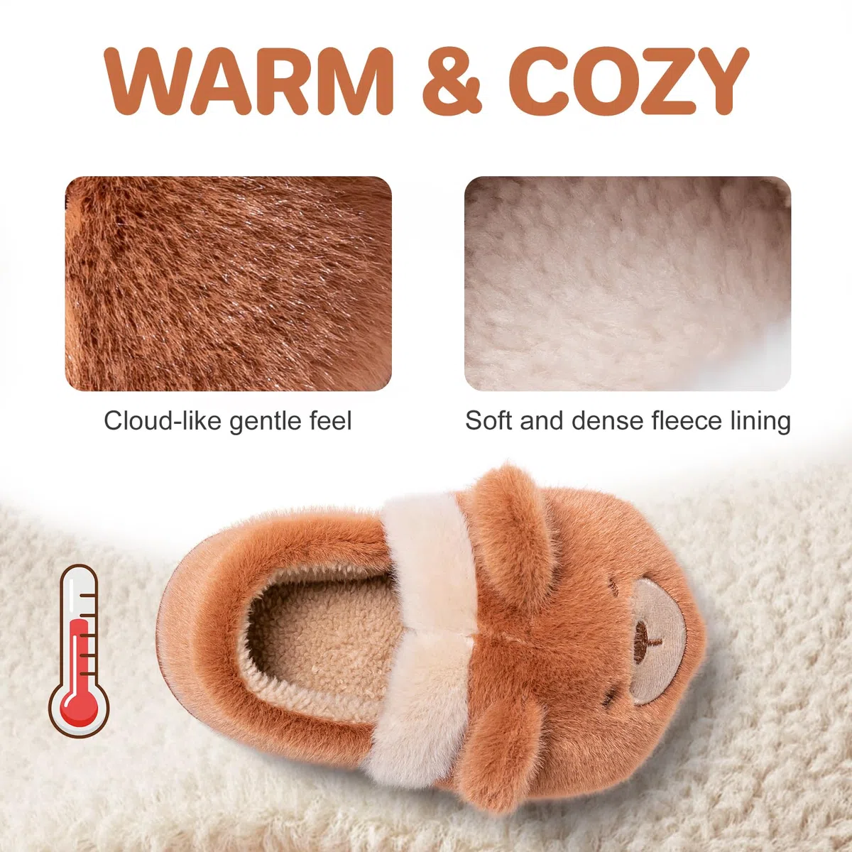 DRECAGE Pantofole per Bambino e Bambina Invernali, Calde Ciabatte in Peluche da Casa con Design Cartone Animato Ragazzi Ragazze