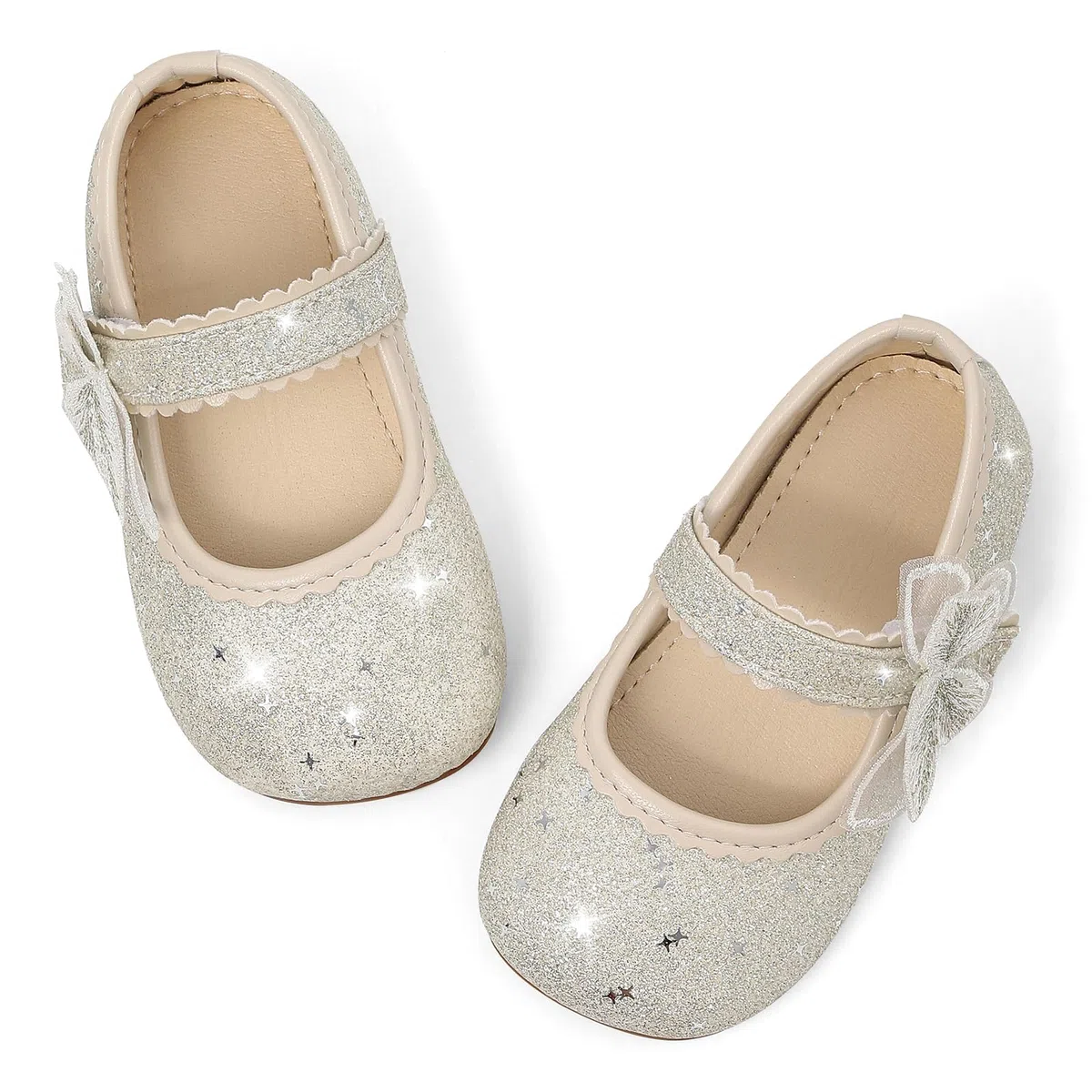 MK MATT KEELY Scarpe Principessa Bambina Ballerine Bimba con Farfalla Scarpe Brillantini Mary Jane Partito Bambine e Ragazze