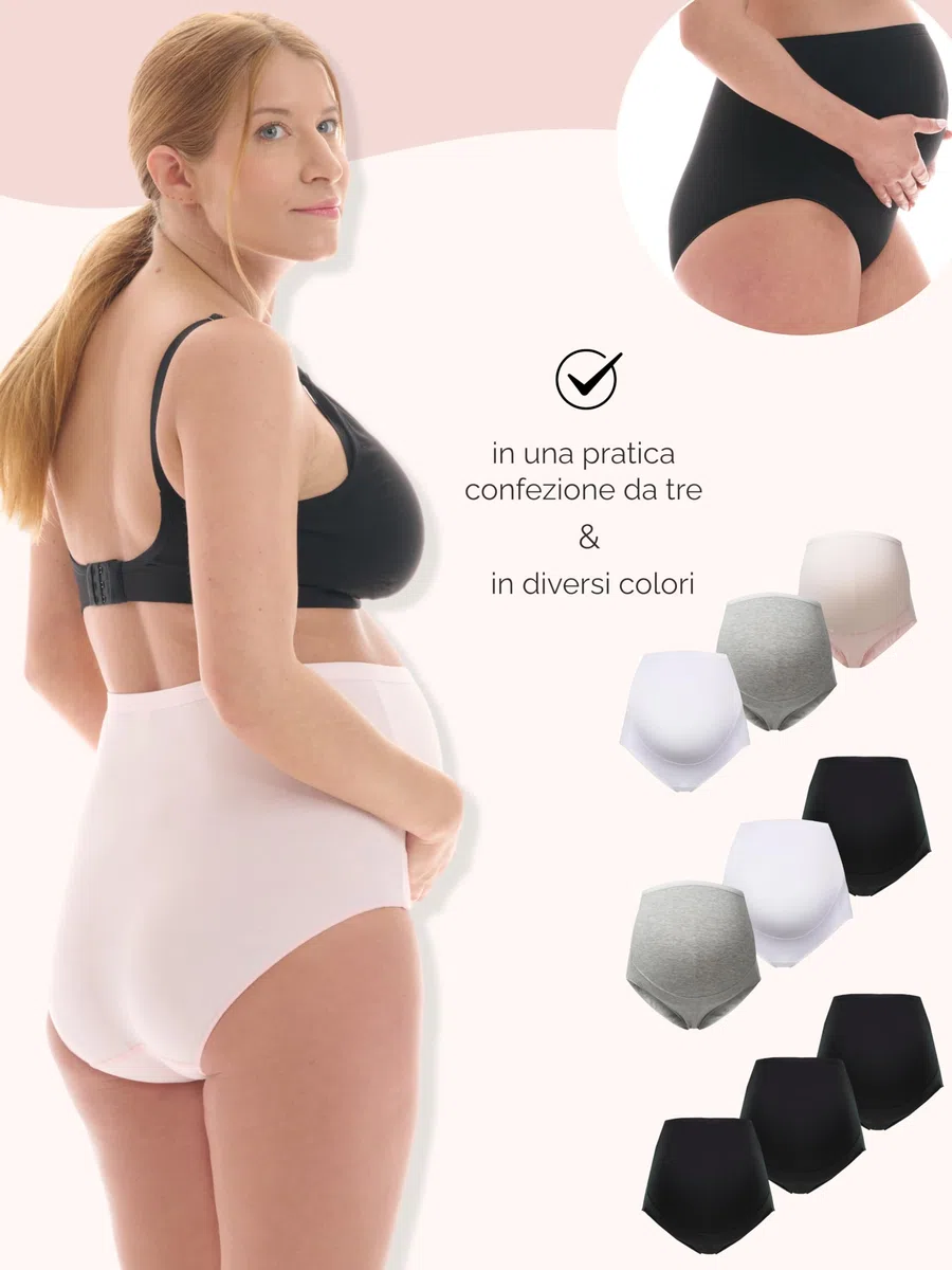 Herzmutter Mutande Premaman Cotone - Oeko Tex 100 - Gravidanza - Mutandine Premaman - Slip maternità - 5100