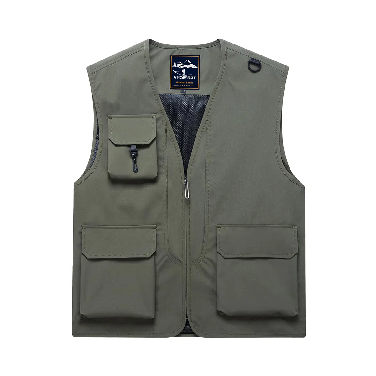 HYCOPROT Gilet da Pesca Uomo Outdoor Viaggio Gilet Casual Senza Maniche per Uomo Leggero Impermeabile Giacca Utility Cargo da Lavoro Cappotto Invernale con 5 Tasche Caccia Escursionismo Arrampicata