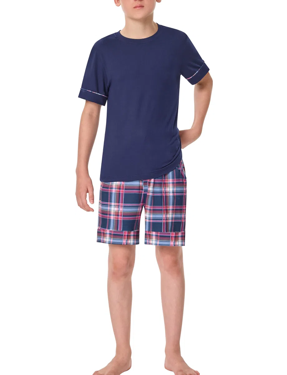 MoFiz Pigiama Ragazzo Corto Morbido Set di Pigiami Due Pezzii Bambino Manica Corta Notte Maglie Pigiama e Pantaloncini