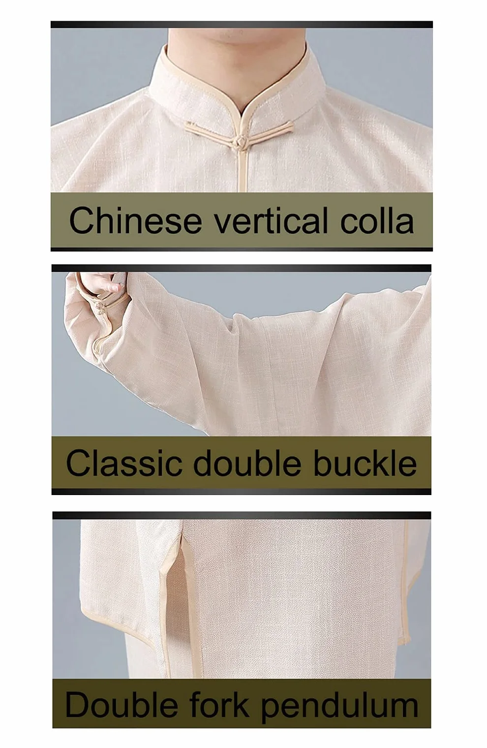 Cotone e Lino Tai Chi Abbigliamento Uniforme Kung Fu Unisex Abbigliamento per Arti Marziali (Un Set)
