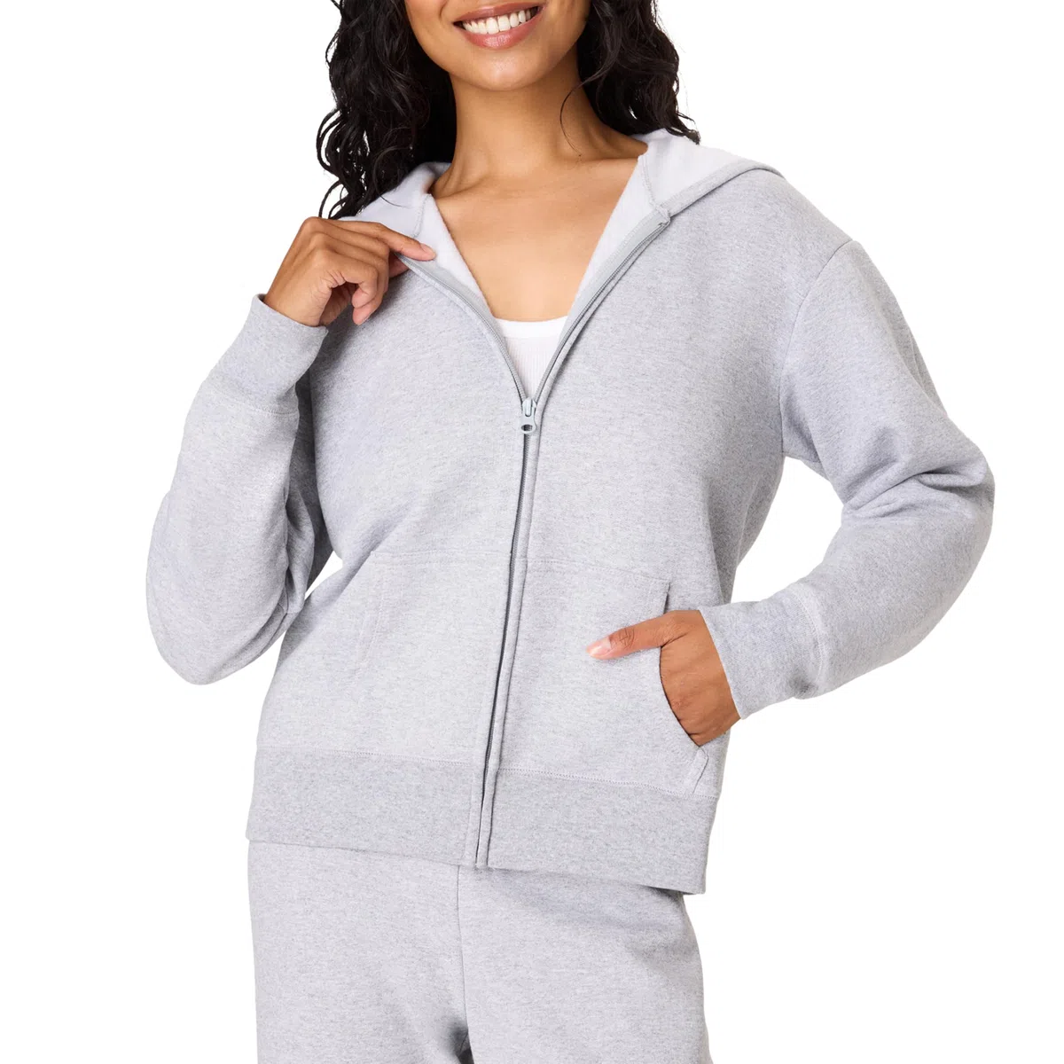 Hanes Felpa con Cappuccio da Donna in Jersey con Zip Camicia Donna