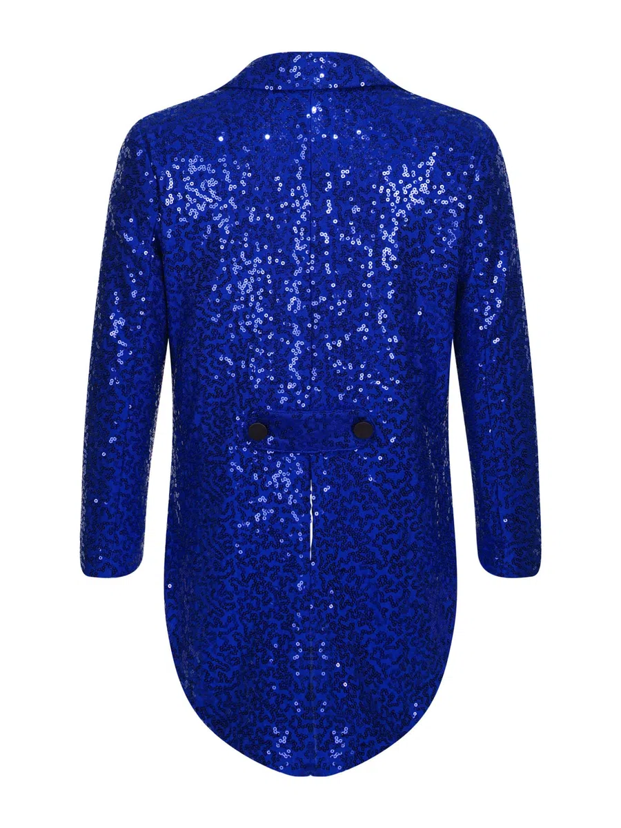 inhzoy Giacca Frac Bambini e Ragazzi Blazer Tuxedo Giacca da Compleanno Matrimonio Nuziale Jacket Slim Fit Tailcoat con Paillettes Cappotto Gentiluomo Giacca Formale