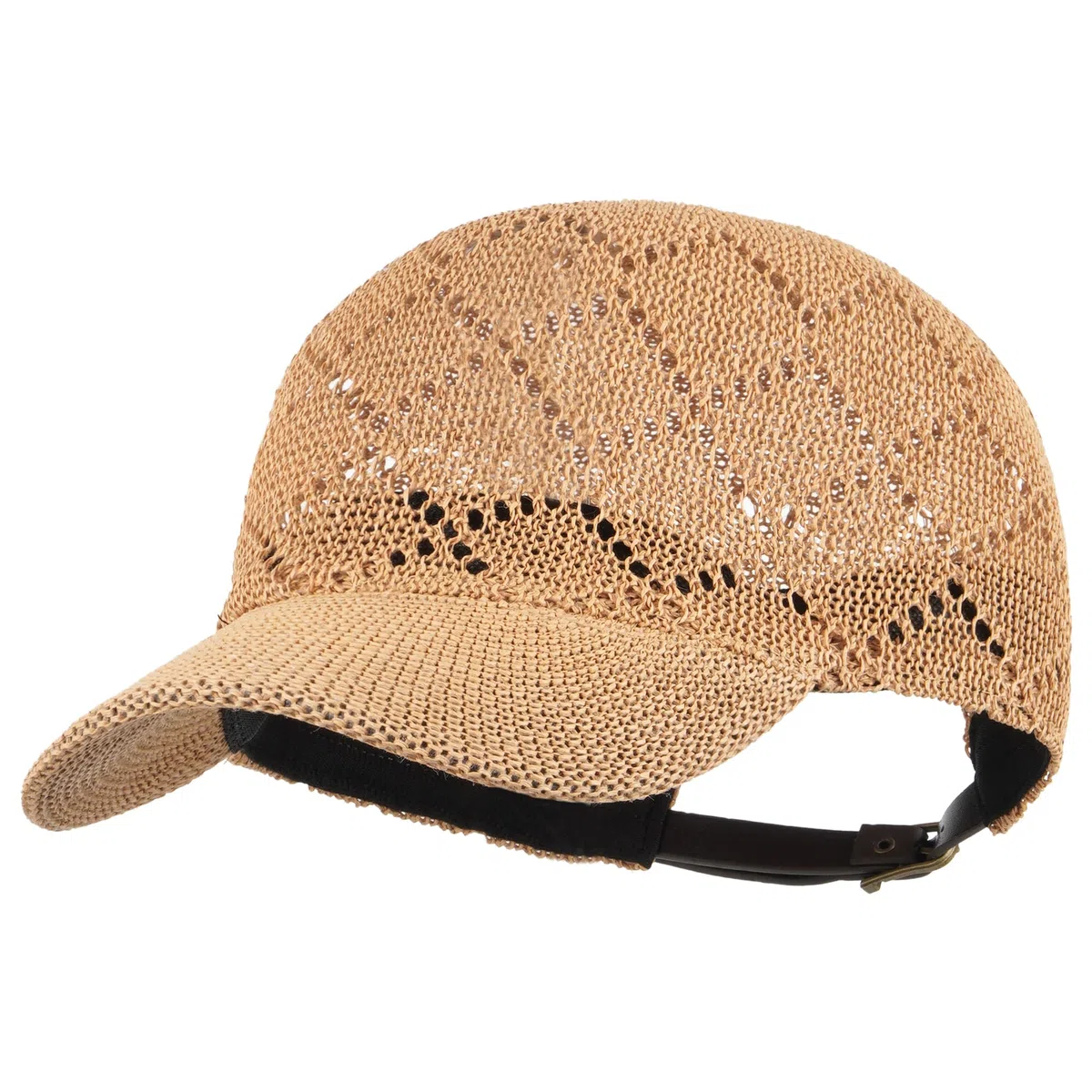 Cappello da baseball unisex in paglia, con visiera parasole per esterni, da viaggio, regolabile, cappello da camionista