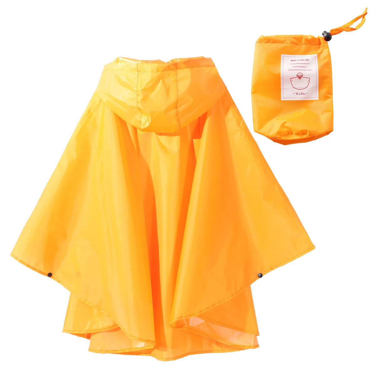 Poncho Antipioggia Bambino, Poncho Pioggia Bambina con Cappuccio e Bottoni Portatile