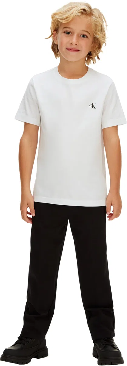 Calvin Klein 2-Pack Monogram Top Ib0ib01093 S/S Knit Tops Bambini e Ragazzi (Pacco da 2)