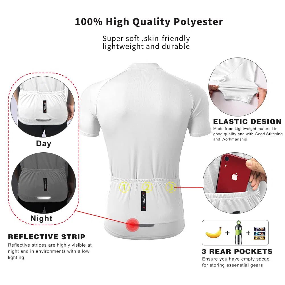 MEETWEE Magliette Ciclismo Uomo, Maglia Ciclismo Maniche Corte/Lunghe Abbigliamento Mountain Bike Maglia