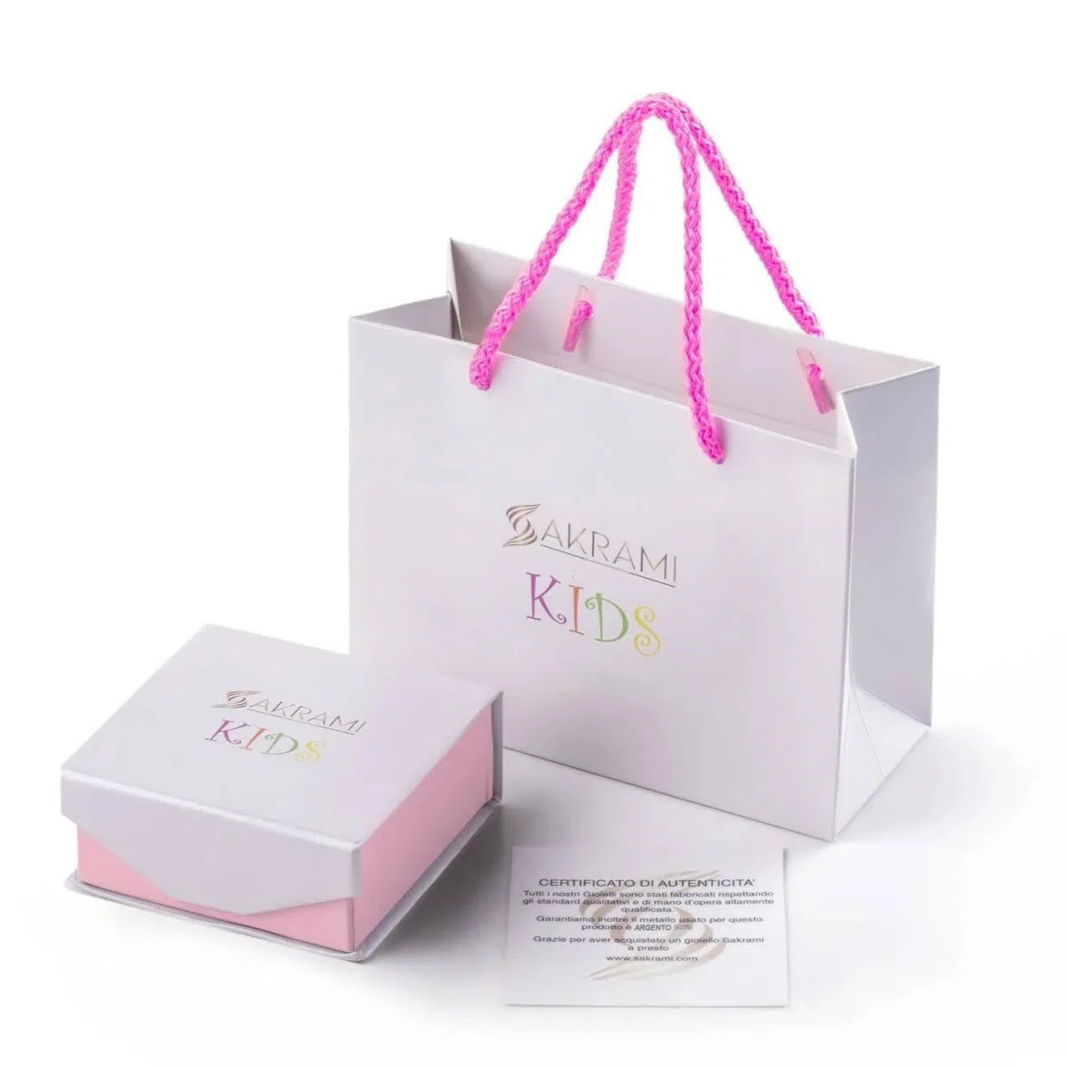 Sakrami Orecchini in Argento 925 con Perno per Bambini Ciliegie Smaltate Personalizzabile - Kids Collection + Confezione Regalo Personalizzata - Orecchini per Nascita Comunione Battesimo Compleanno