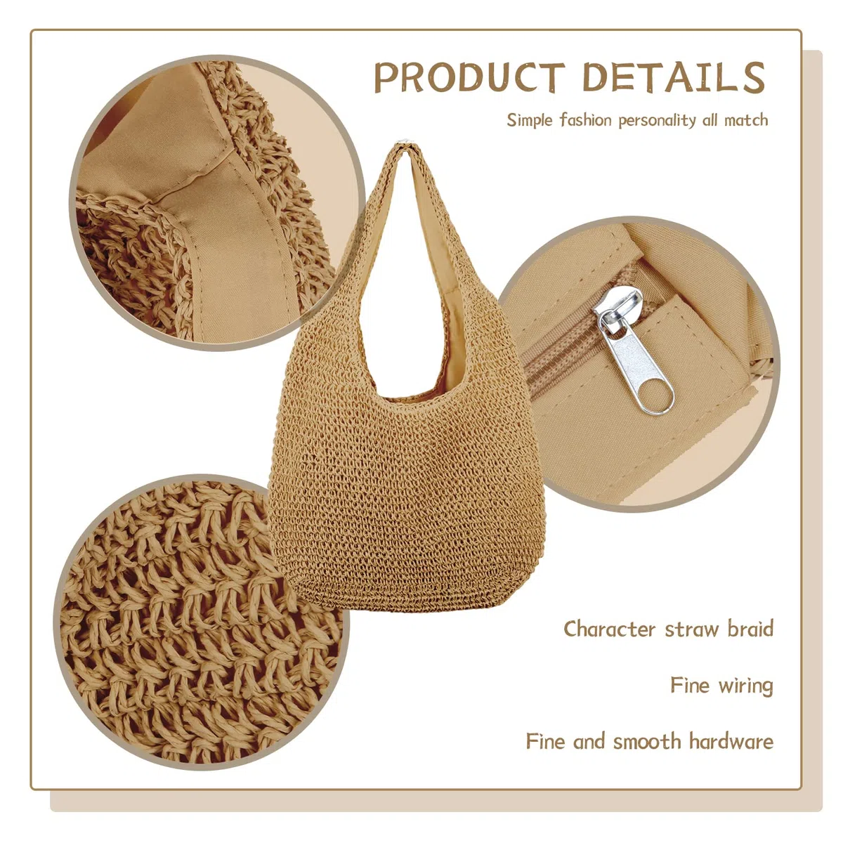 SUKUTU Borsa da Spiaggia Grande in Rattan di Paglia da Donna Borse Hobo Borsa da Donna in Paglia intrecciata a mano Estiva