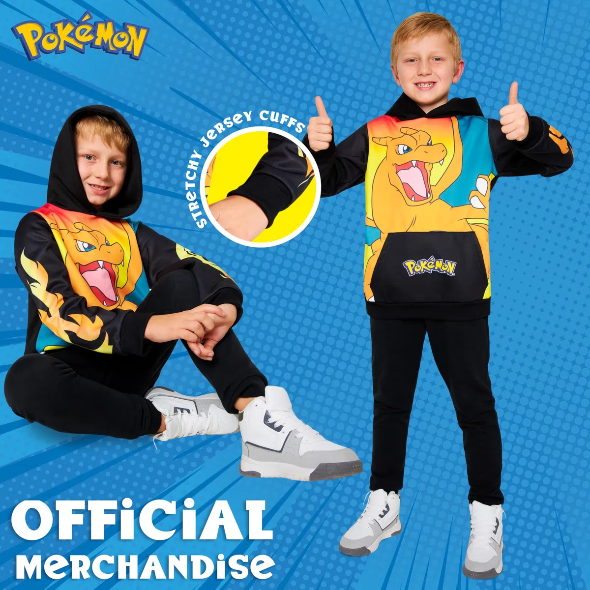 Pokémon Felpe con Cappuccio per Bambini Ragazzi Adolescenti Pikachu Felpa Comoda con Tasca a Canguro Regalo Bambino