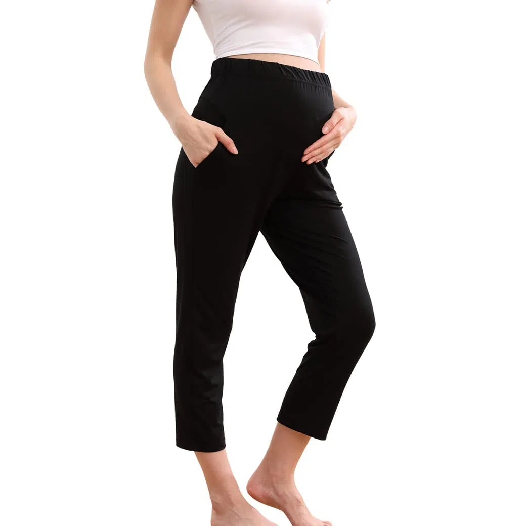COLOMI Pantaloni Premaman da Donna, per Gravidanza, Straight Relax Ultra Comodo Pigiama e Yoga