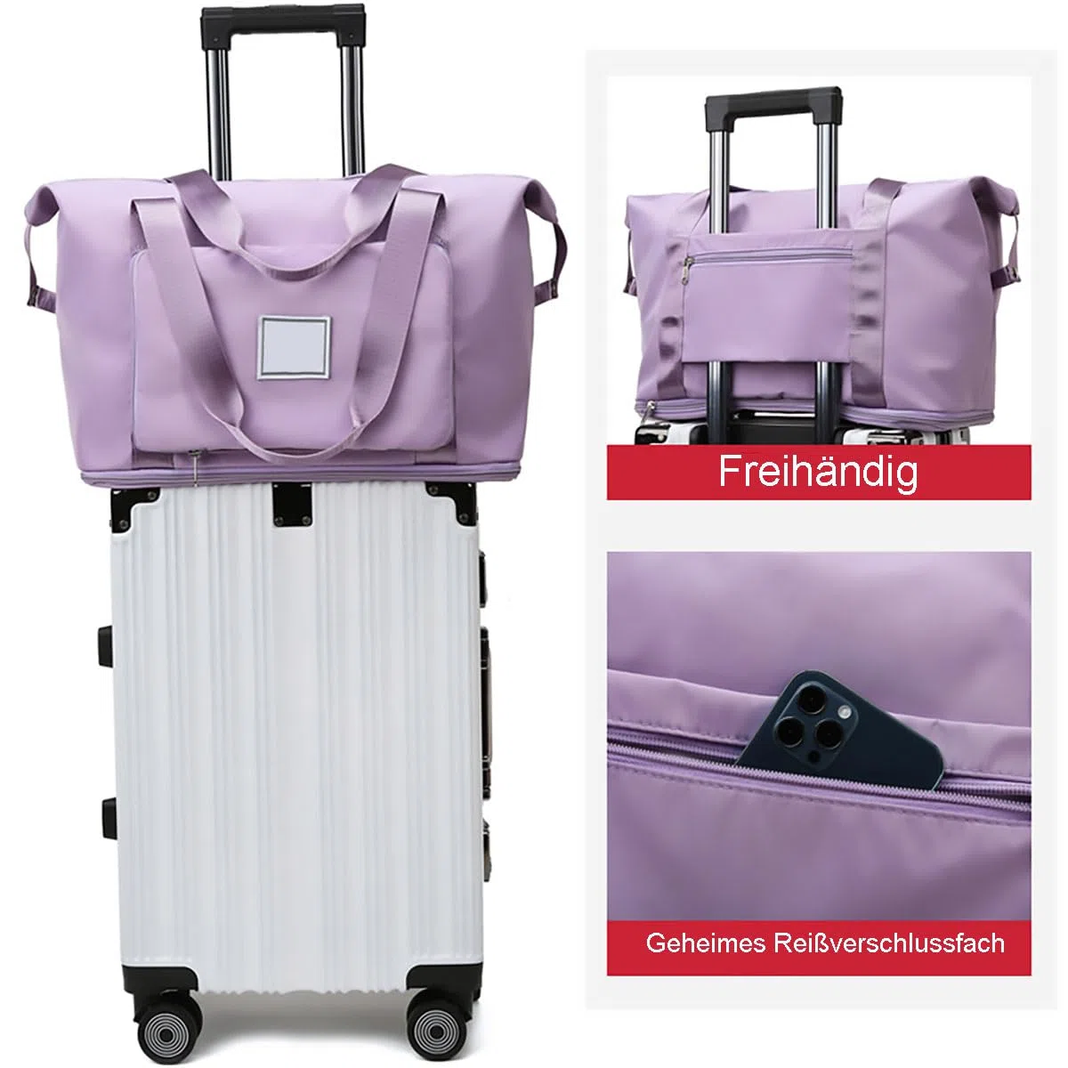 Cocoletti - Borsa da viaggio pieghevole per bagaglio a mano, 40 l, per bagagli a mano, separazione bagnata e asciutta, Colore: rosa., Grande capacità