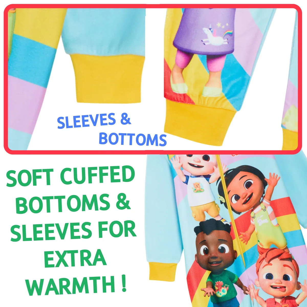 CoComelon Pigiama Intero per Bambini Pigiama Tutto in Uno Pigiama in Pile per Ragazze JJ Pigiama Unisex con Cerniera