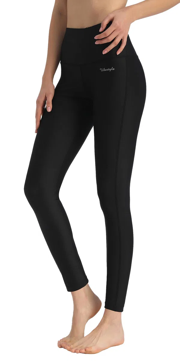 Ubestyle UPF 50+, pantaloni da nuoto da donna, a vita alta, leggings da nuoto, leggings da nuoto, protezione solare