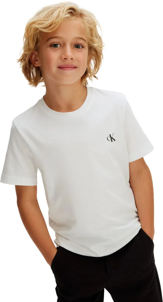Calvin Klein 2-Pack Monogram Top Ib0ib01093 S/S Knit Tops Bambini e Ragazzi (Pacco da 2)