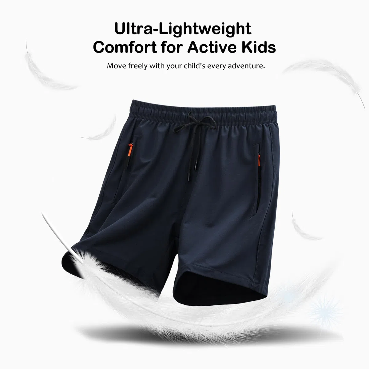 LACOFIA 2 Pezzi Pantaloncini Bambino Asciugatura Rapida Shorts Ragazzo Leggeri Estivi Traspiranti con Tasche con Cerniera Elastico in Vita 6-14 Anni