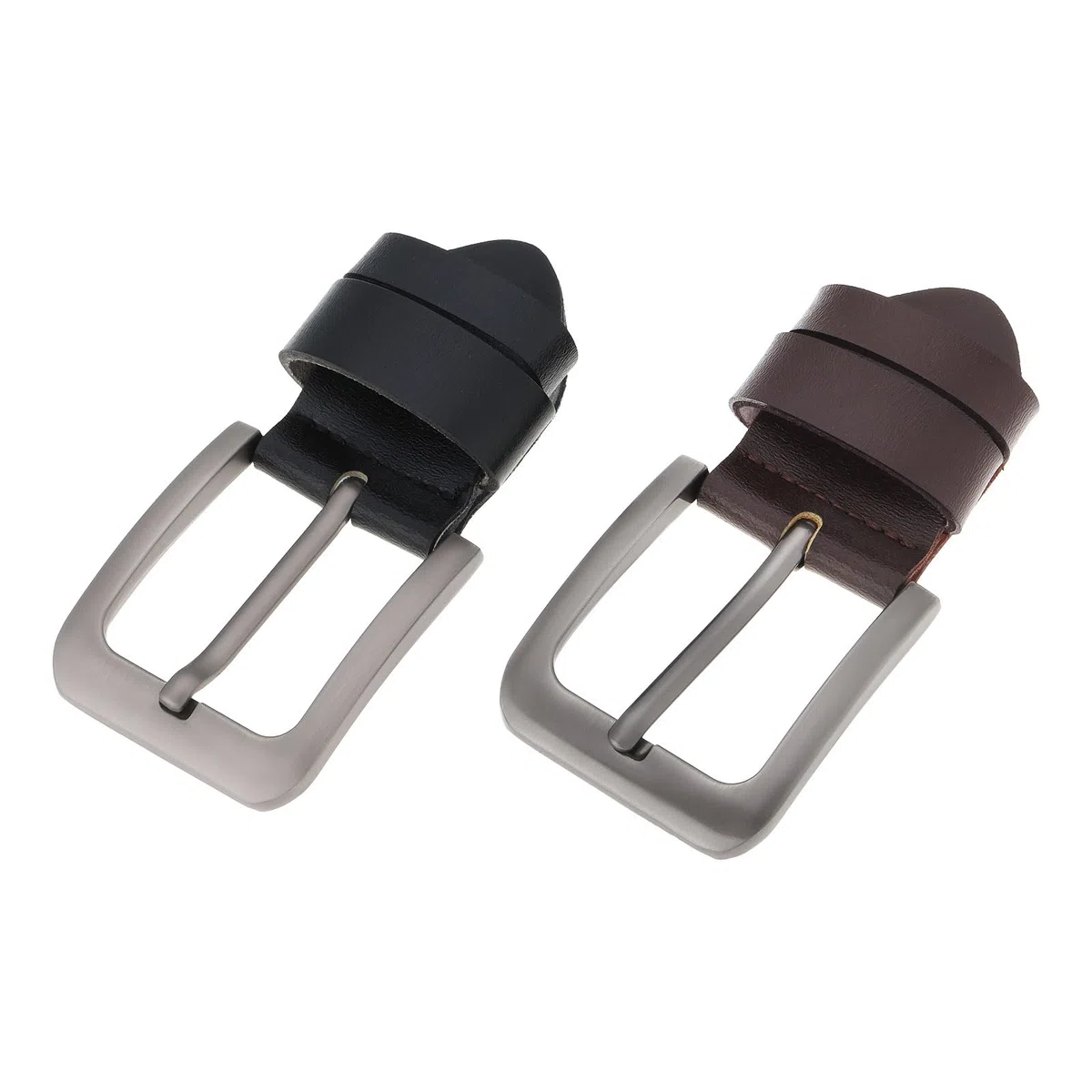 EMSea 2 Pezzi Fibbia Ad Ardiglione Per Cintura In Lega Resistente Da Uomo Fibbia Per Cintura Cinturino Rettangolare Fibbia Ad Ardiglione Adatta Per Cinture Causali Larghe 35-38 Mm (nero + Marrone)